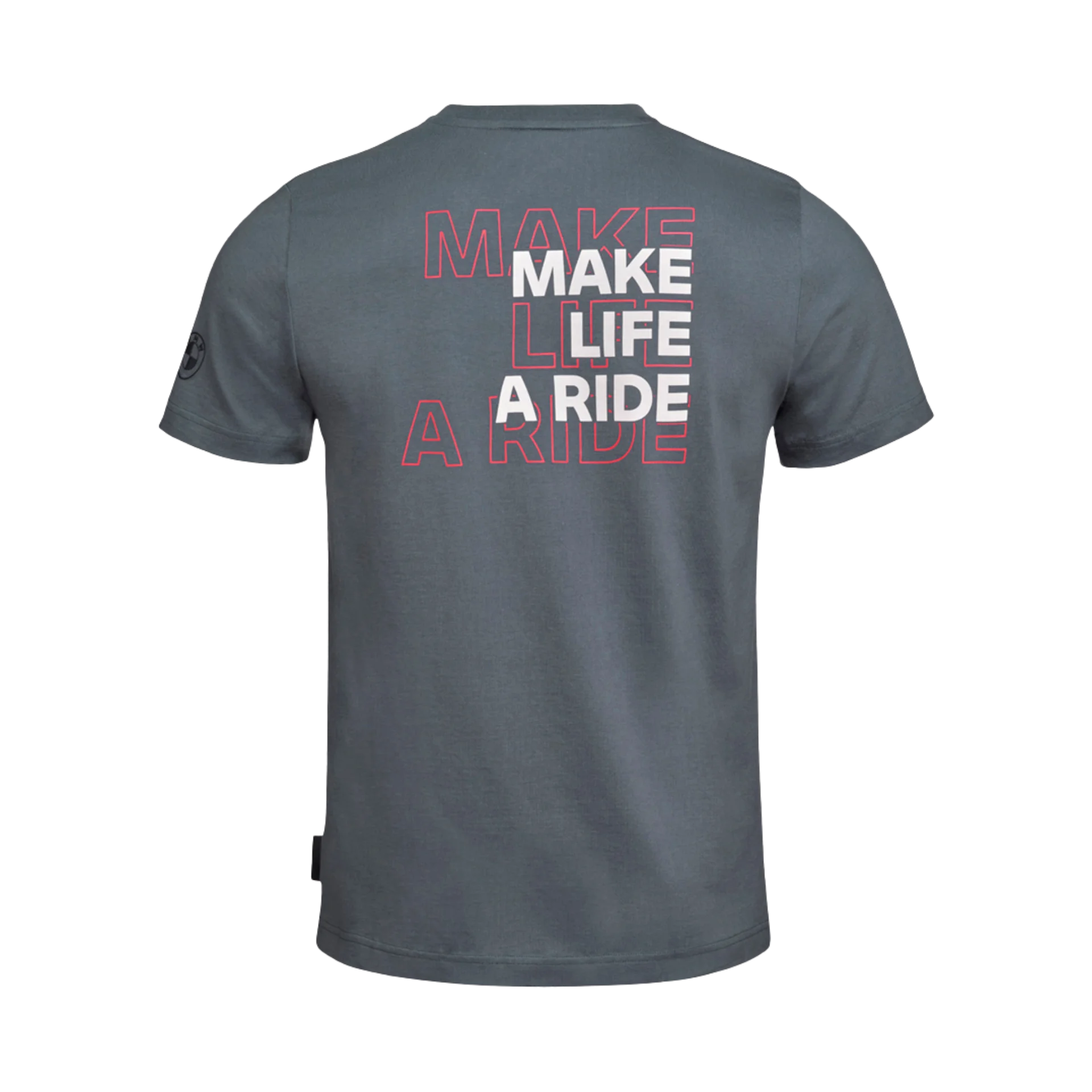 T-Shirt BMW logo Make Life a Ride 2026 - Homme Gris